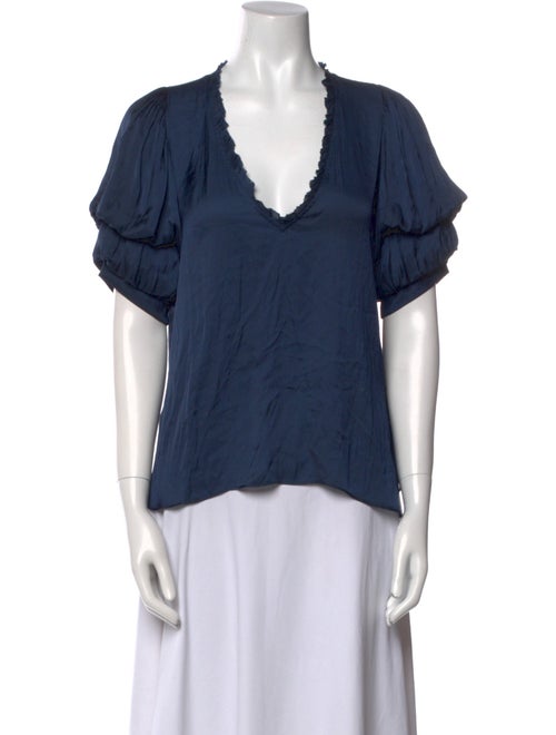 Zadig & Voltaire V-Neck Short Sleeve Blouse