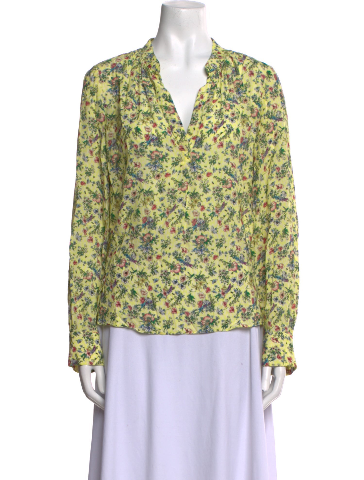 Zadig & Voltaire Floral Print V-Neck Blouse