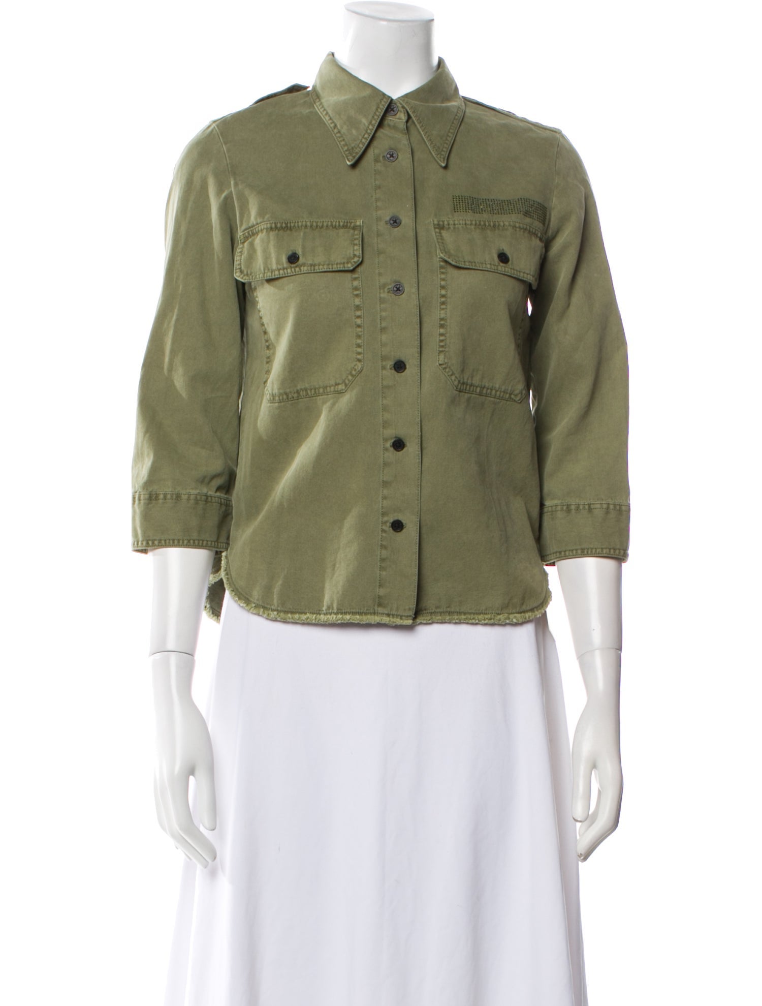 Zadig & Voltaire Three-Quarter Sleeve Button-Up Top