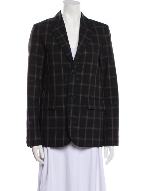 Zadig & Voltaire Virgin Wool Plaid Print Blazer