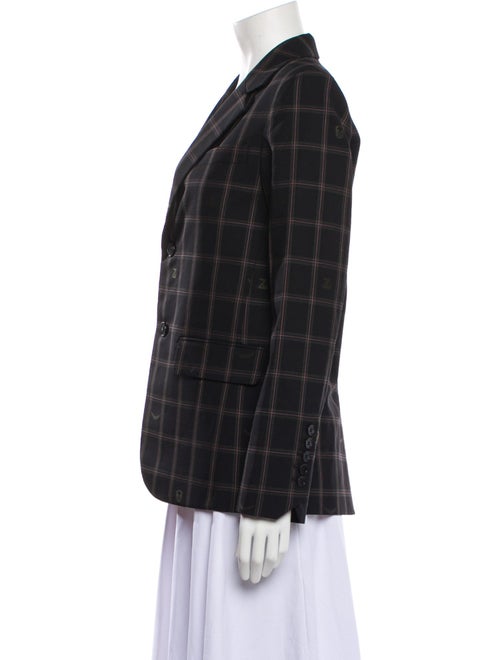 Zadig & Voltaire Virgin Wool Plaid Print Blazer