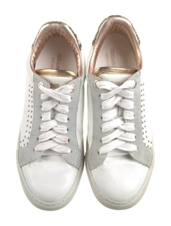 Zadig & Voltaire Leather Studded Accents Sneakers