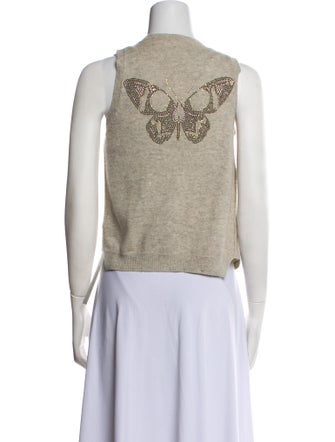 Zadig & Voltaire Cashmere Open Front Crop Top