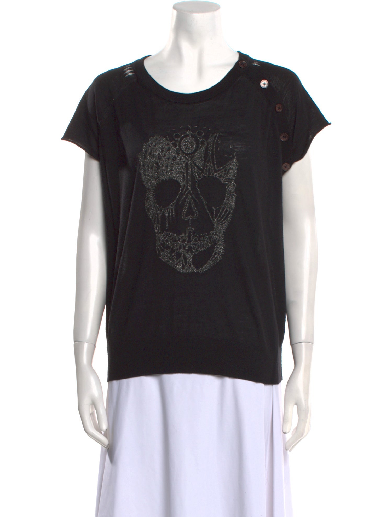 Zadig & Voltaire Merino Wool Graphic Print T-Shirt