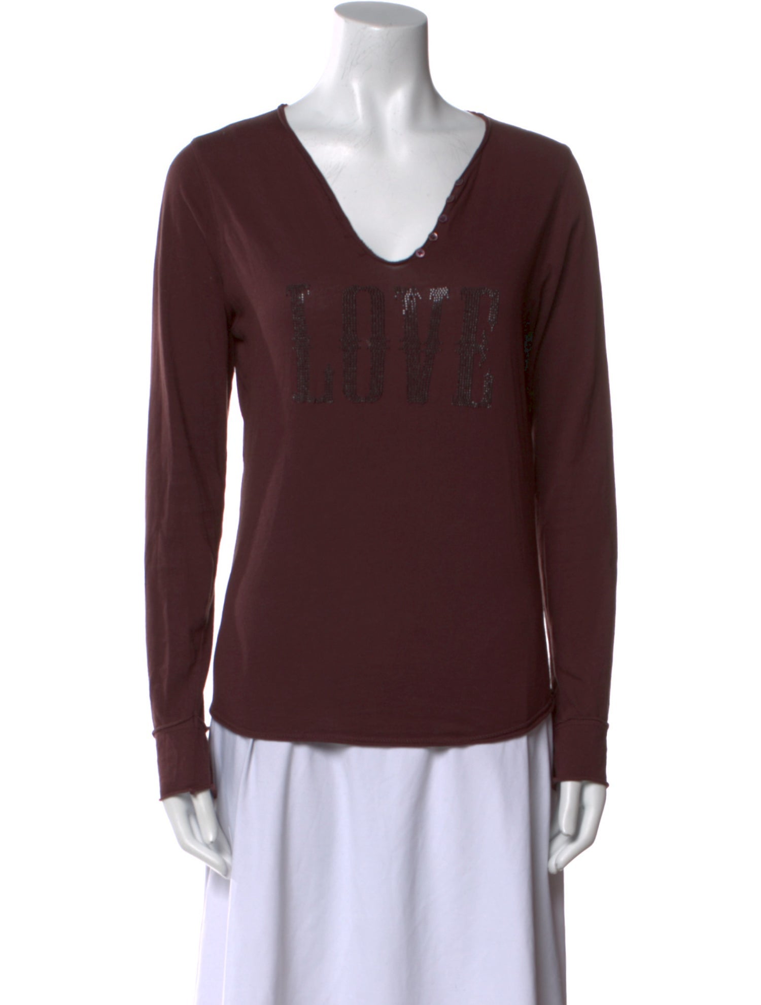 Zadig & Voltaire V-Neck Long Sleeve T-Shirt