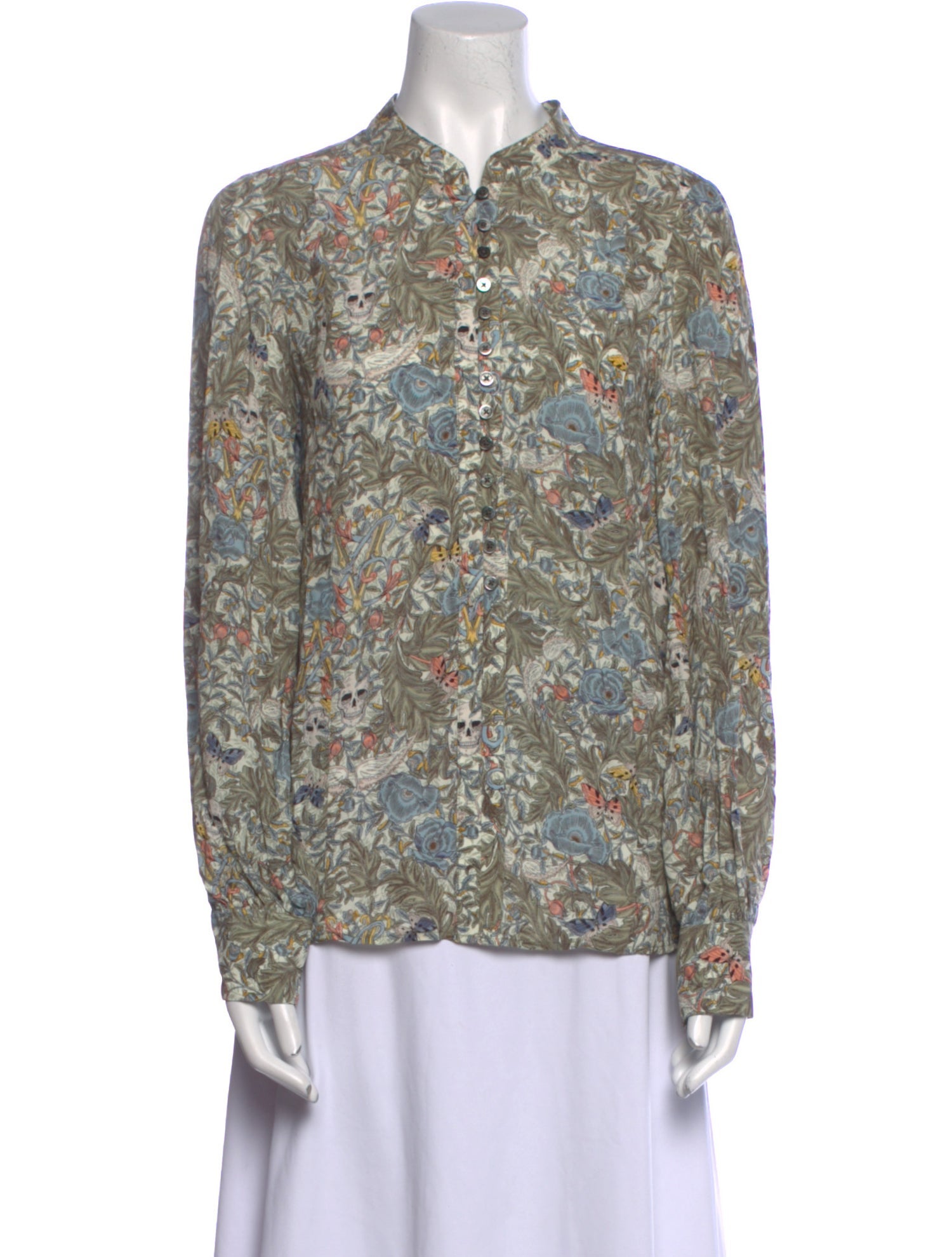 Zadig & Voltaire Floral Print Mock Neck Blouse