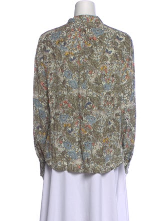 Zadig & Voltaire Floral Print Mock Neck Blouse