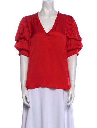 Zadig & Voltaire V-Neck Short Sleeve Blouse
