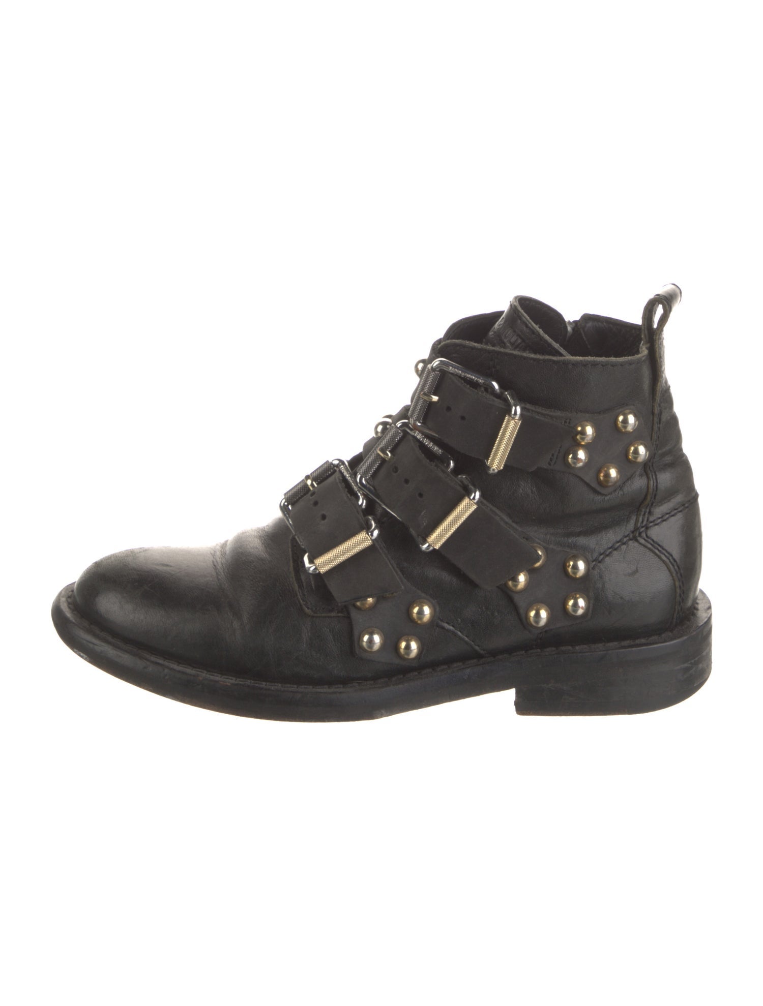 Zadig & Voltaire Leather Studded Accents Combat Boots