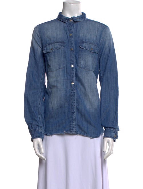 Zadig & Voltaire Mock Neck Long Sleeve Button-Up Top