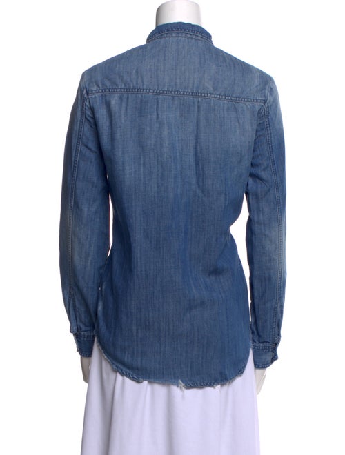 Zadig & Voltaire Mock Neck Long Sleeve Button-Up Top