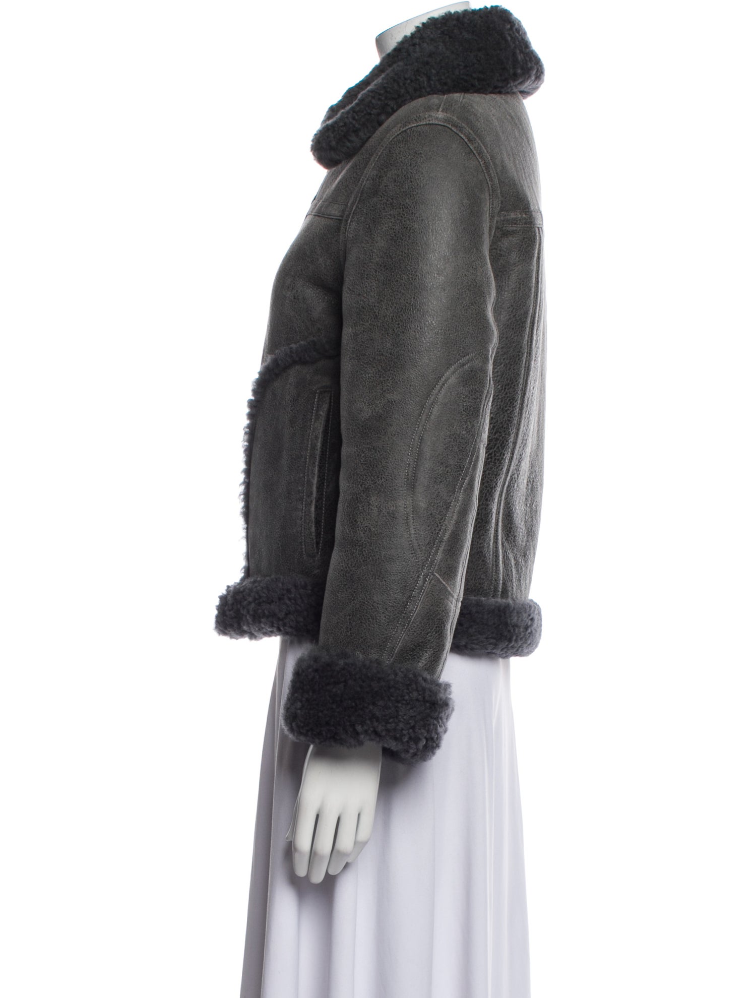 Zadig & Voltaire Lamb Leather Faux Fur Jacket