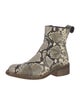 Zadig & Voltaire Snakeskin Animal Print Combat Boots