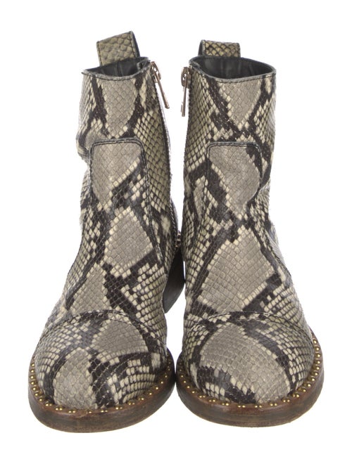 Zadig & Voltaire Snakeskin Animal Print Combat Boots