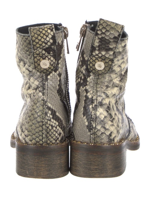 Zadig & Voltaire Snakeskin Animal Print Combat Boots