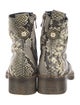 Zadig & Voltaire Snakeskin Animal Print Combat Boots