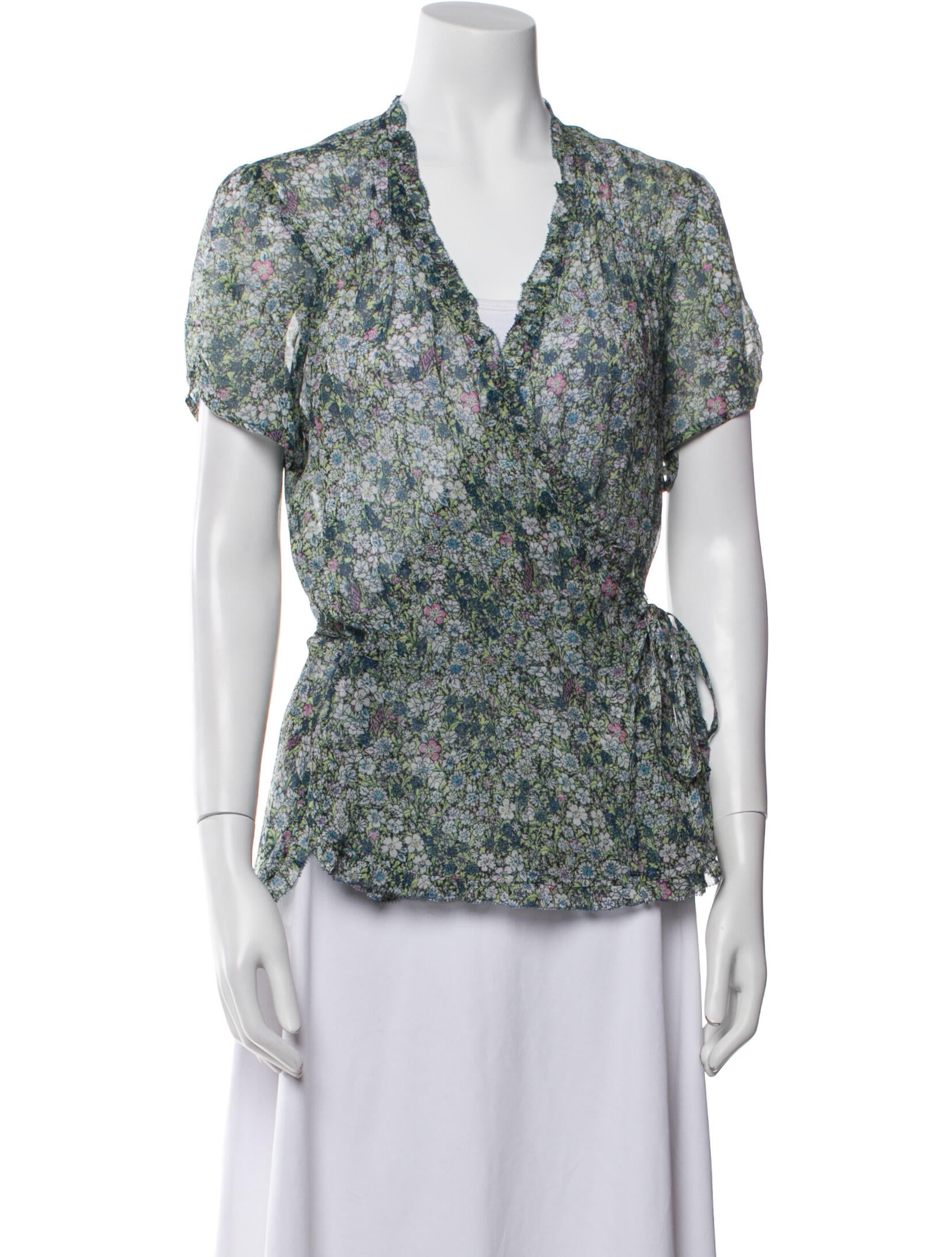 Zadig & Voltaire Floral Print V-Neck Blouse