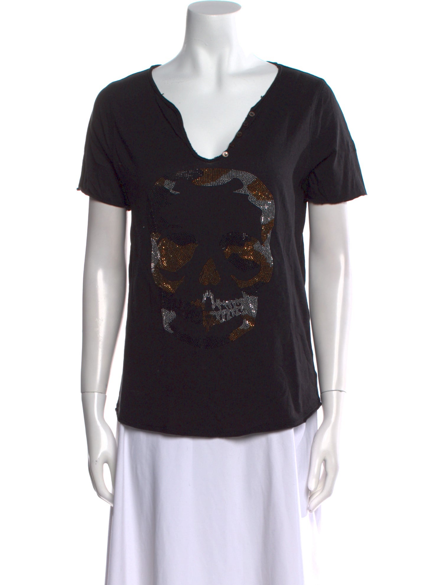 Zadig & Voltaire Graphic Print Cowl Neck T-Shirt