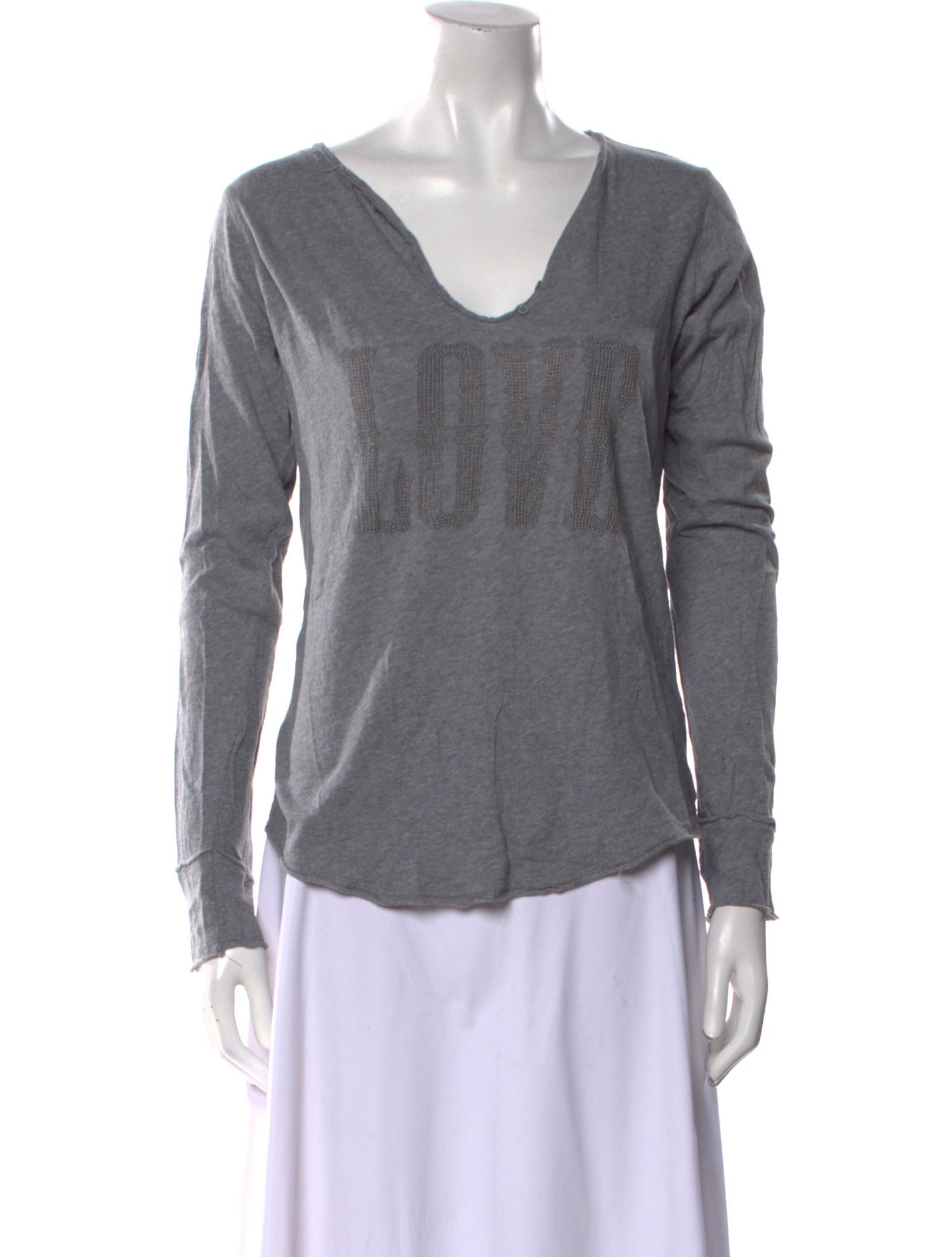 Zadig & Voltaire V-Neck Long Sleeve T-Shirt