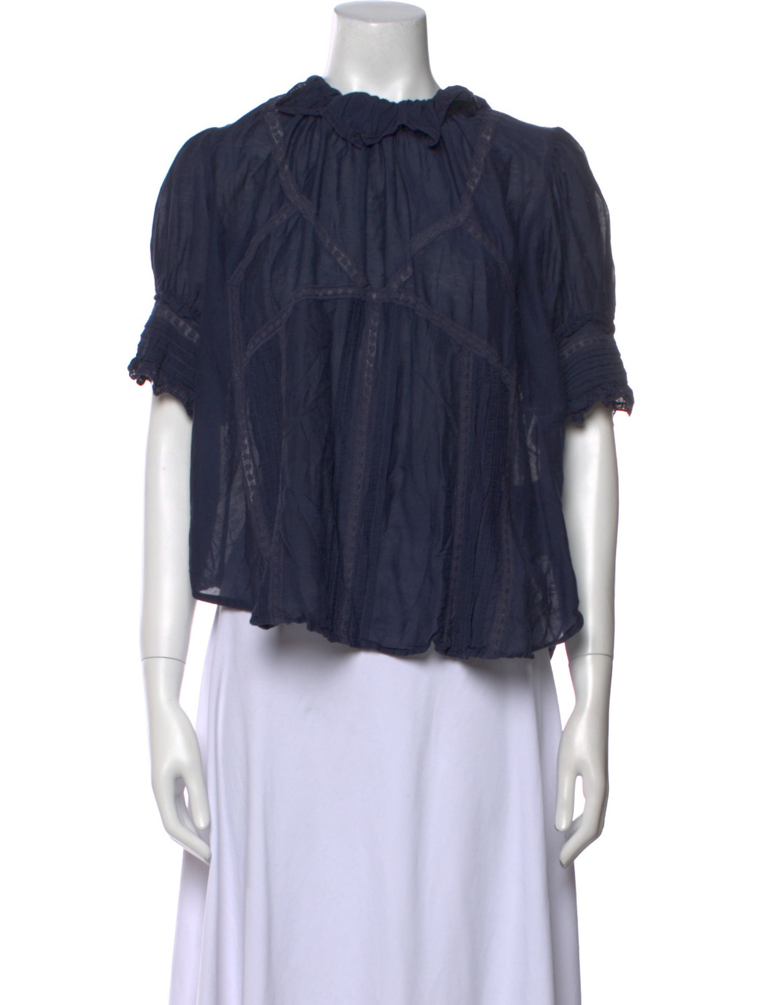 Zadig & Voltaire Mock Neck Short Sleeve Blouse