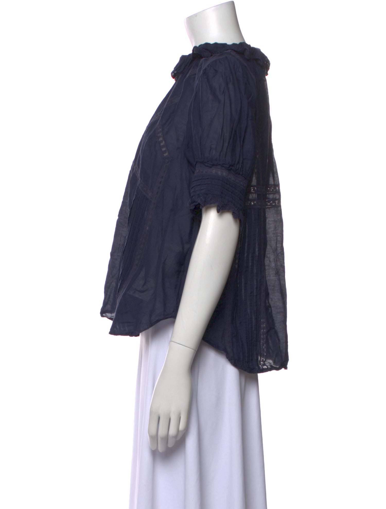 Zadig & Voltaire Mock Neck Short Sleeve Blouse