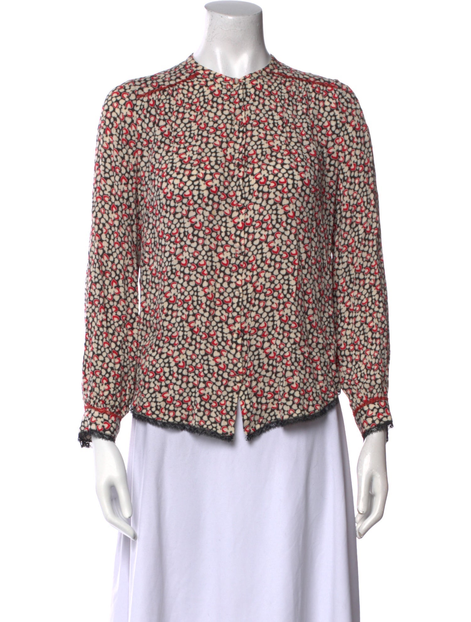 Zadig & Voltaire Printed Mock Neck Blouse