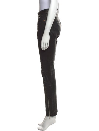 Zadig & Voltaire Lamb Leather Straight Leg Pants