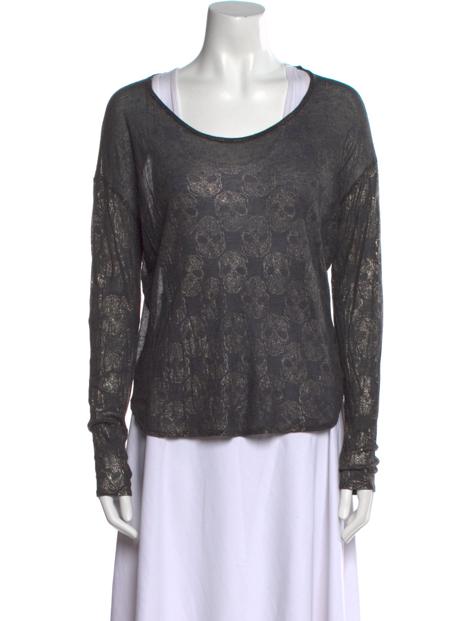 Zadig & Voltaire Scoop Neck Long Sleeve Top