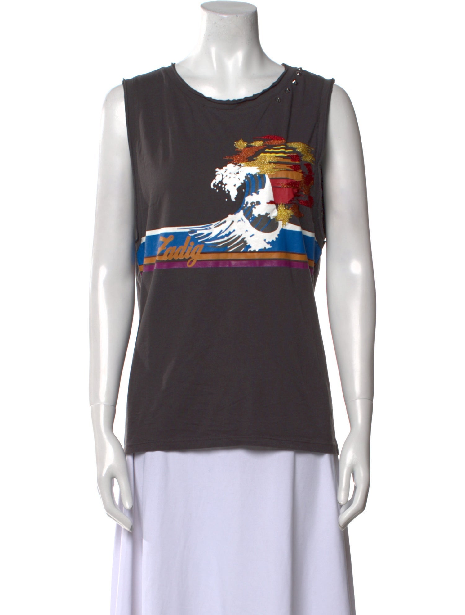 Zadig & Voltaire Graphic Print Scoop Neck Top