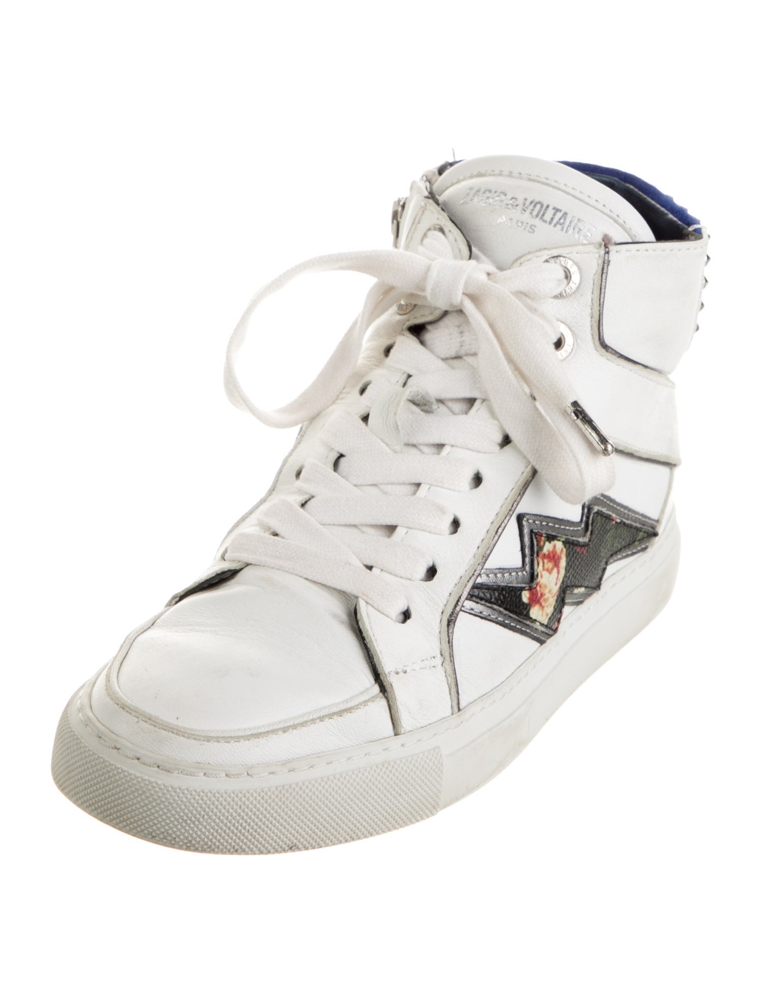 Zadig & Voltaire Leather Studded Accents Sneakers