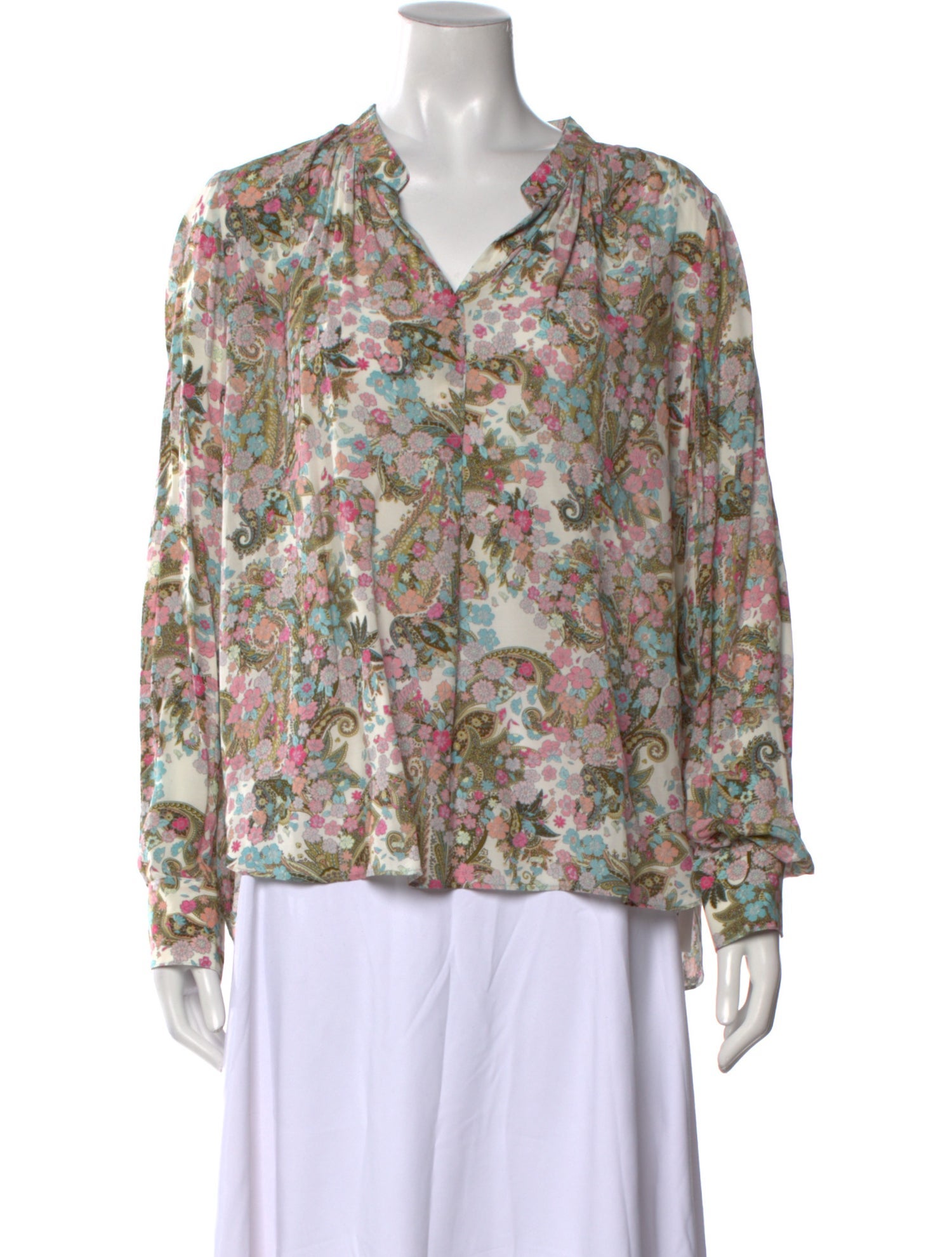 Zadig & Voltaire Floral Print V-Neck Blouse