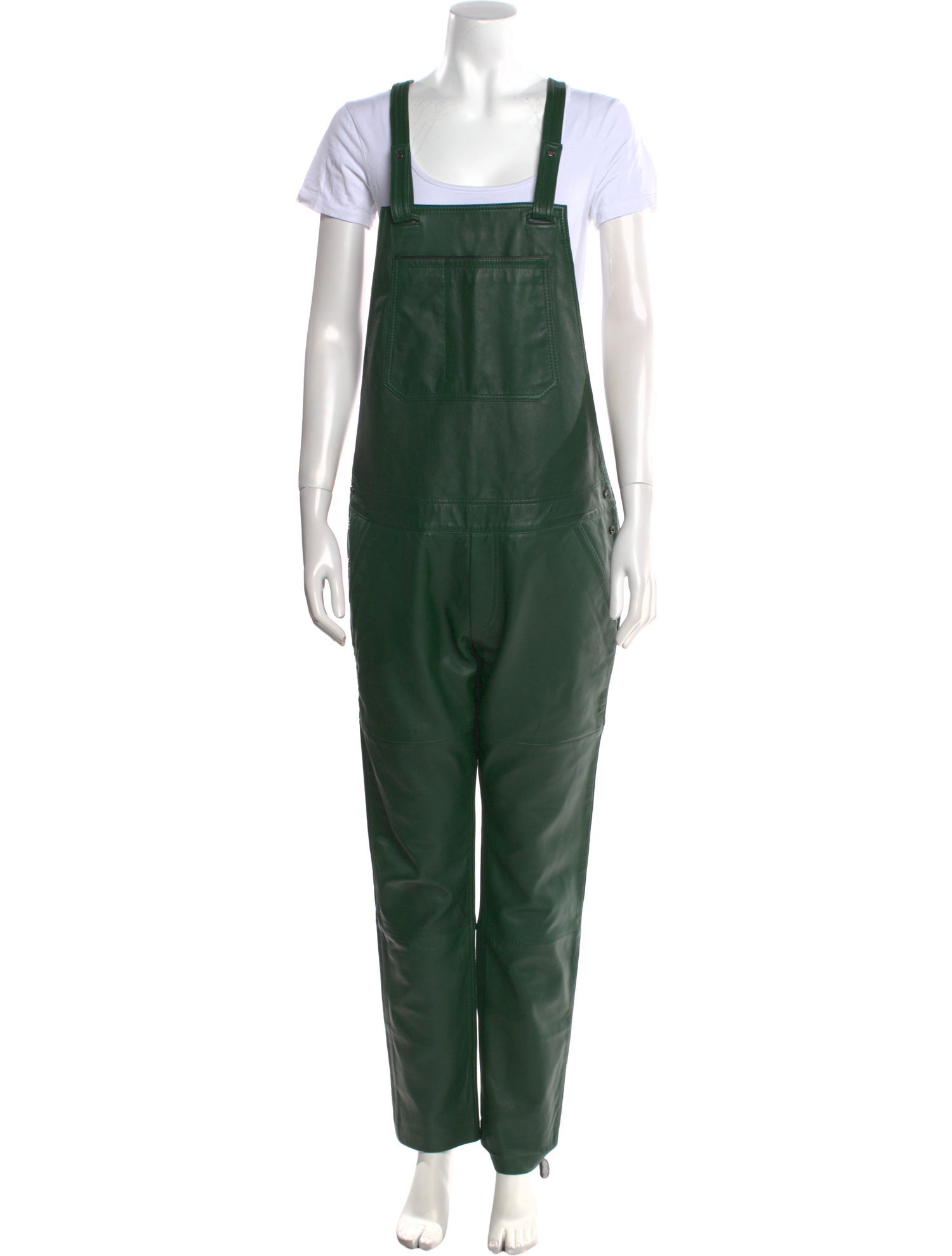 Zadig & Voltaire Lamb Leather Square Neckline Jumpsuit