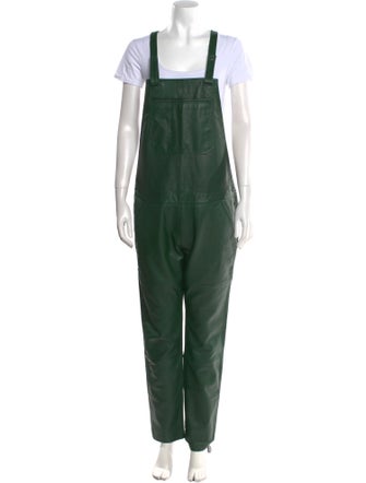 Zadig & Voltaire Lamb Leather Square Neckline Jumpsuit