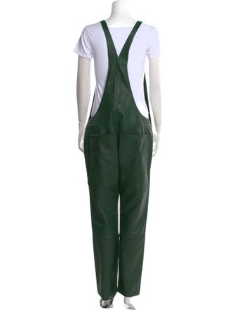 Zadig & Voltaire Lamb Leather Square Neckline Jumpsuit