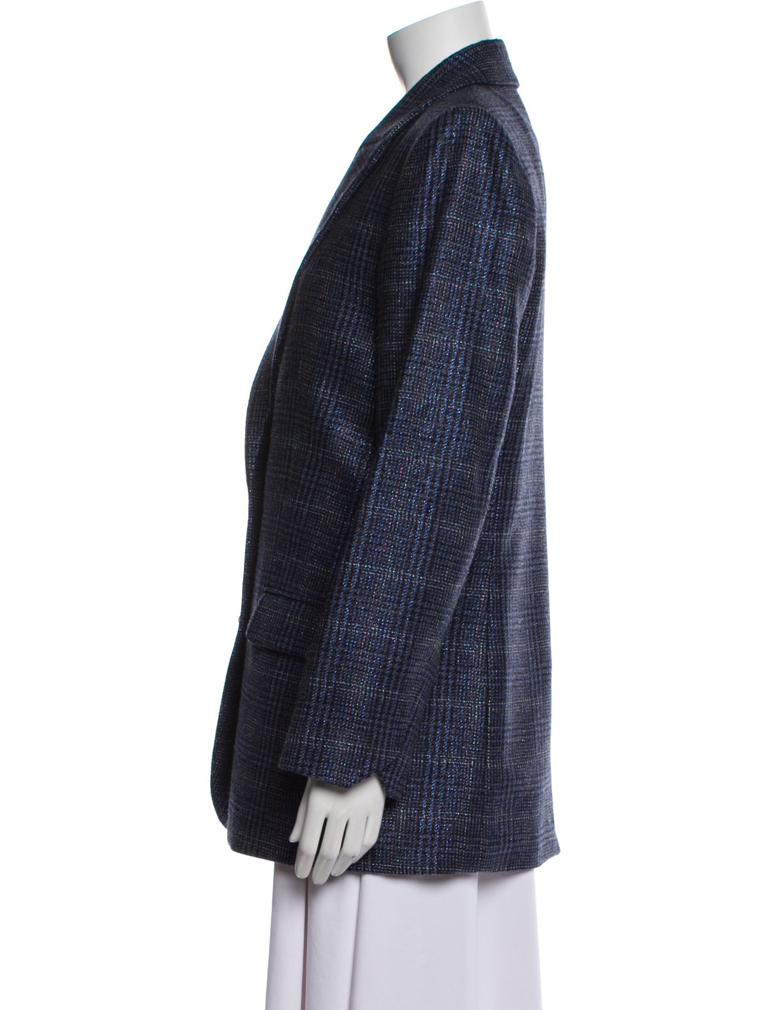 Zadig & Voltaire Wool Plaid Print Blazer