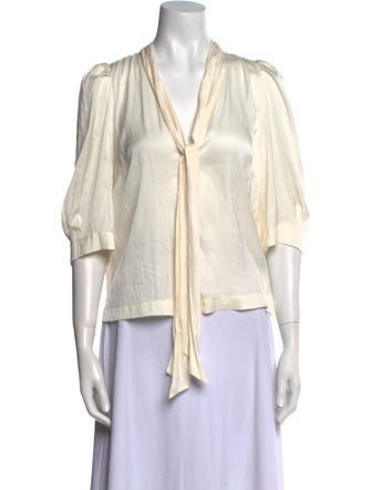 Zadig & Voltaire V-Neck Three-Quarter Sleeve Blouse