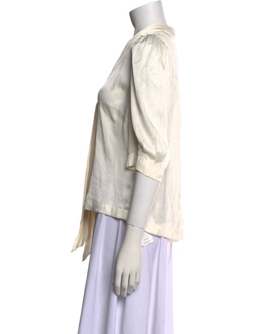 Zadig & Voltaire V-Neck Three-Quarter Sleeve Blouse