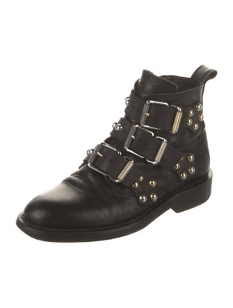 Zadig & Voltaire Leather Studded Accents Combat Boots