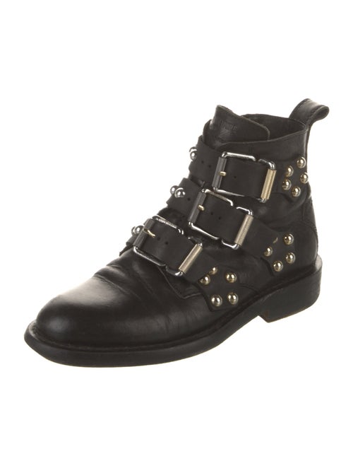 Zadig & Voltaire Leather Studded Accents Combat Boots