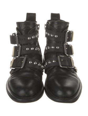 Zadig & Voltaire Leather Studded Accents Combat Boots