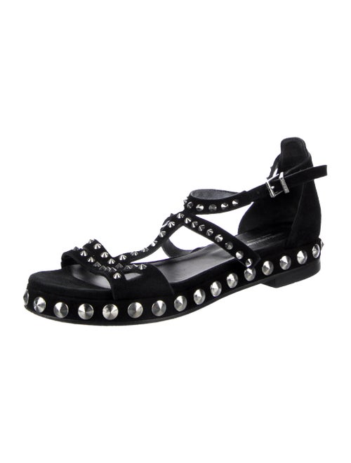 Zadig & Voltaire Suede Studded Accents Gladiator Sandals