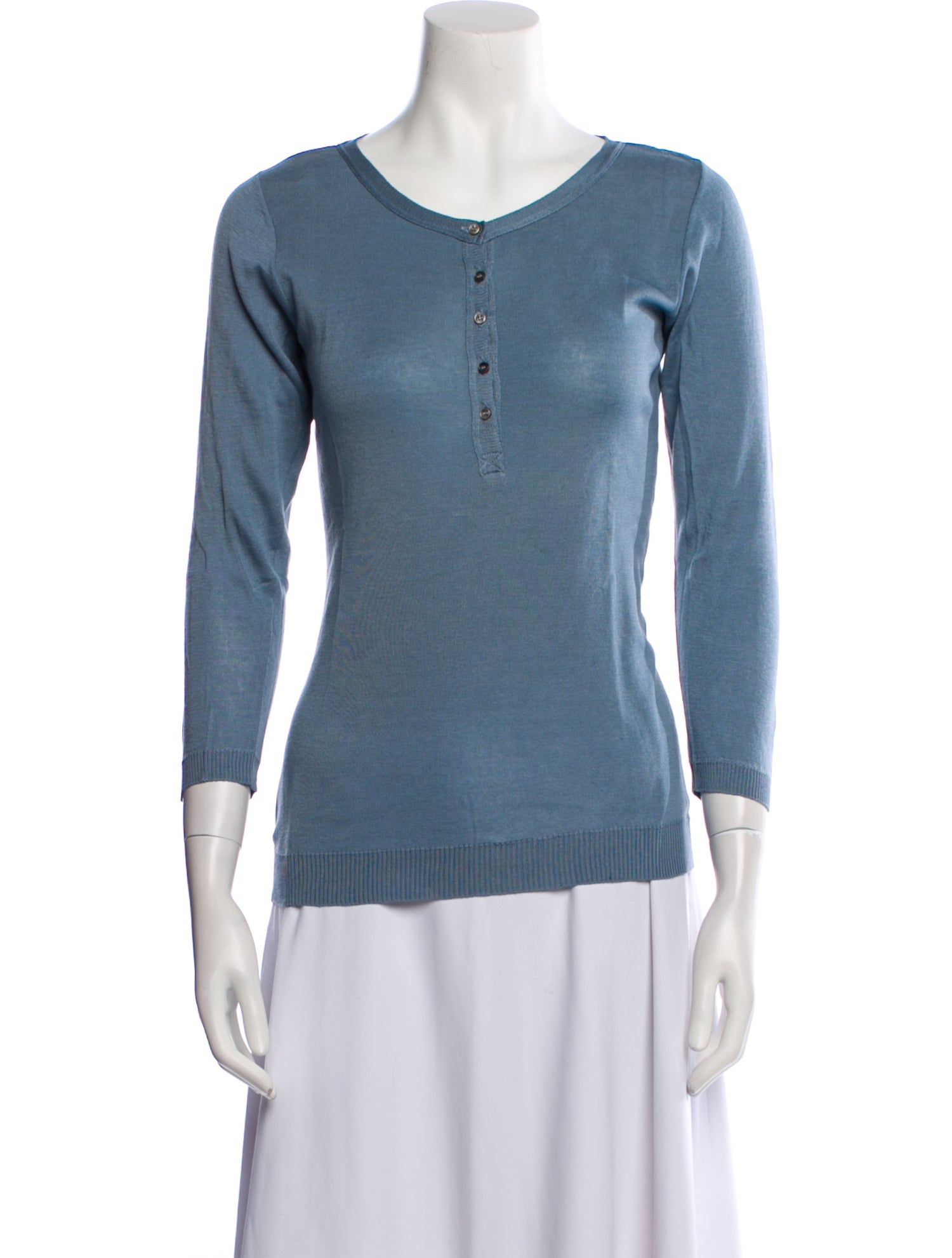 Zadig & Voltaire Scoop Neck Three-Quarter Sleeve Top