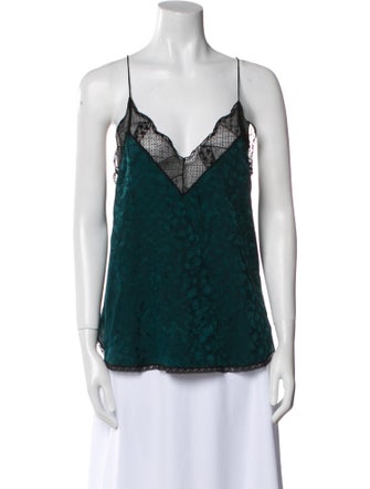 Zadig & Voltaire Silk Lace Pattern Top