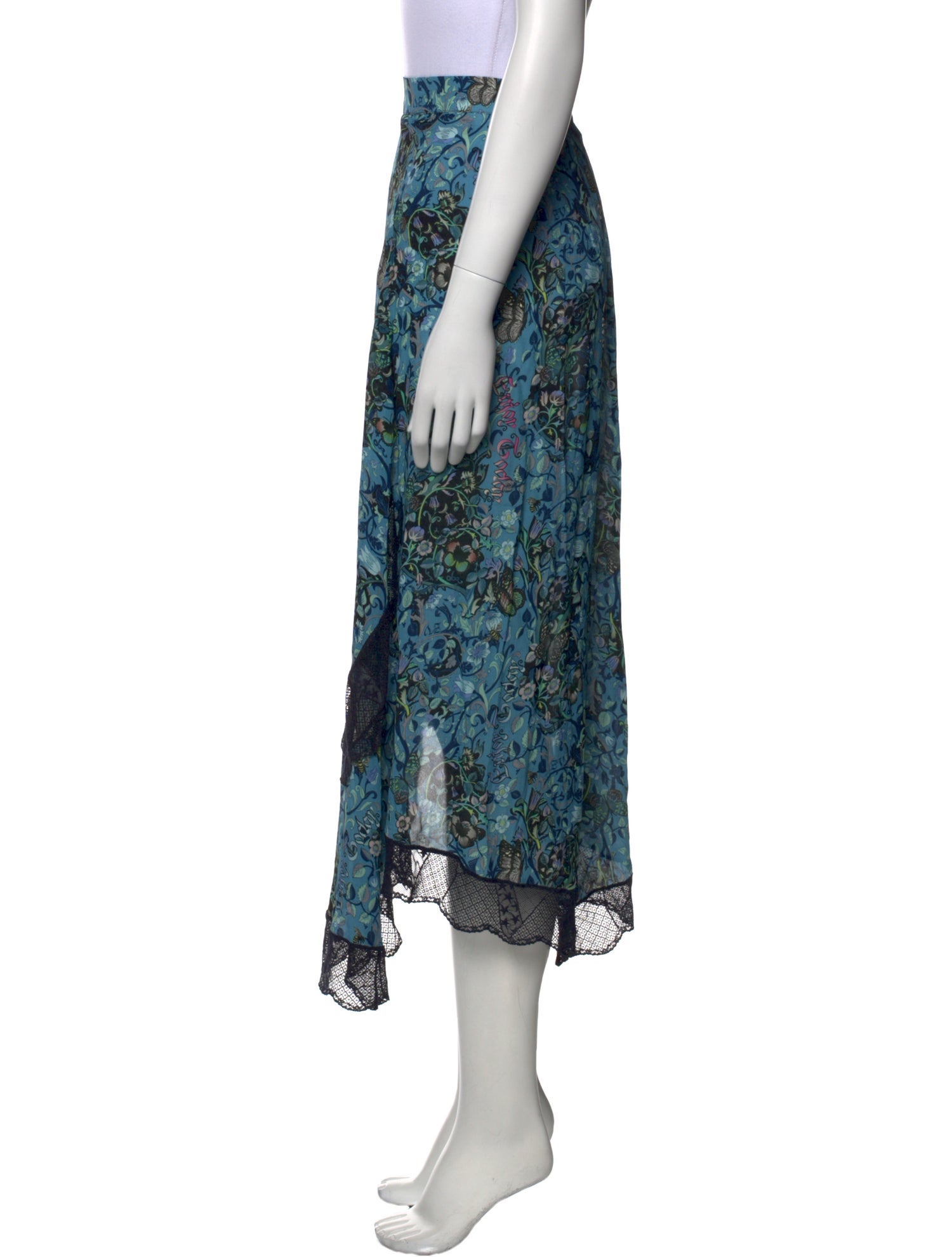 Zadig & Voltaire Floral Print Midi Length Skirt