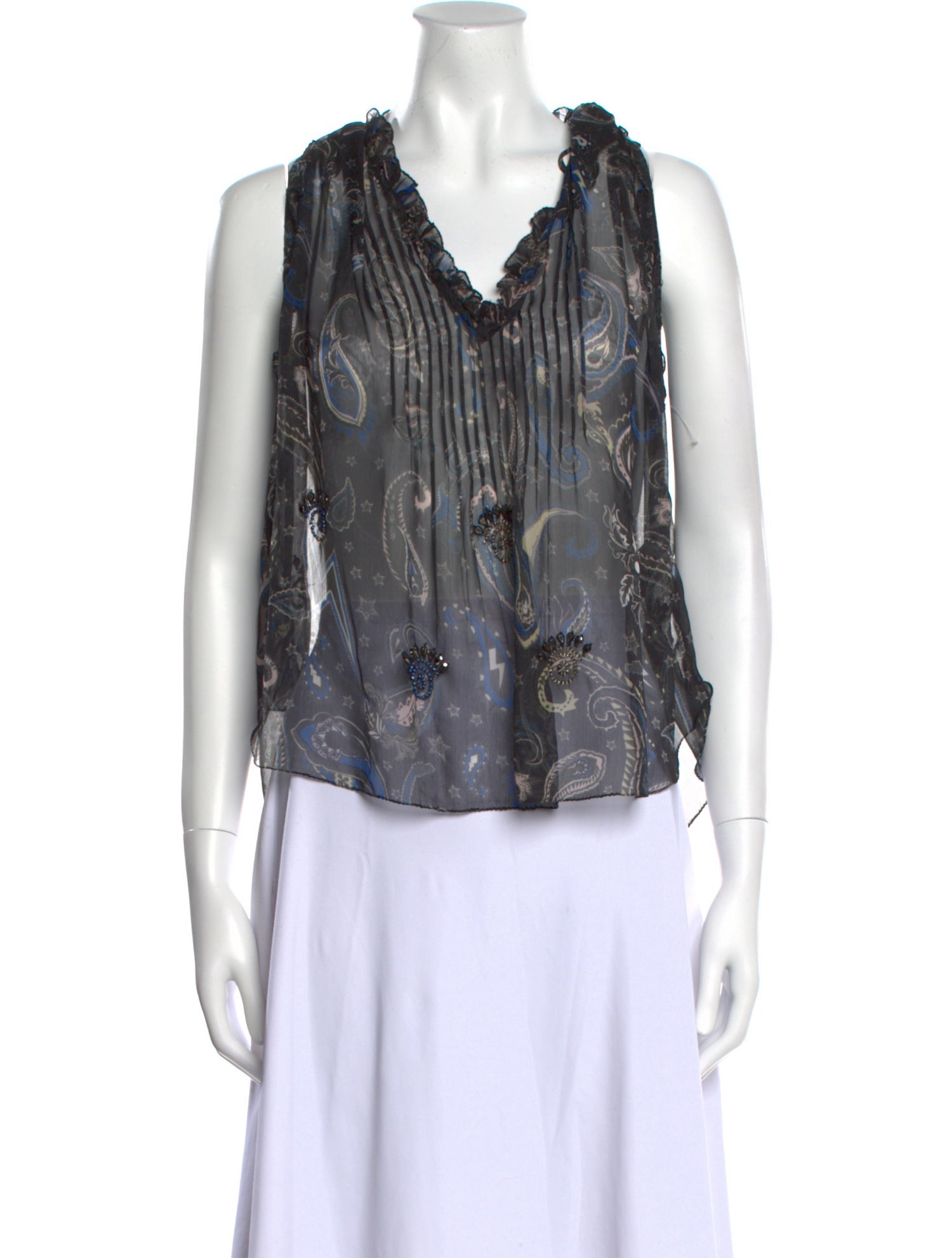Zadig & Voltaire Printed V-Neck Blouse
