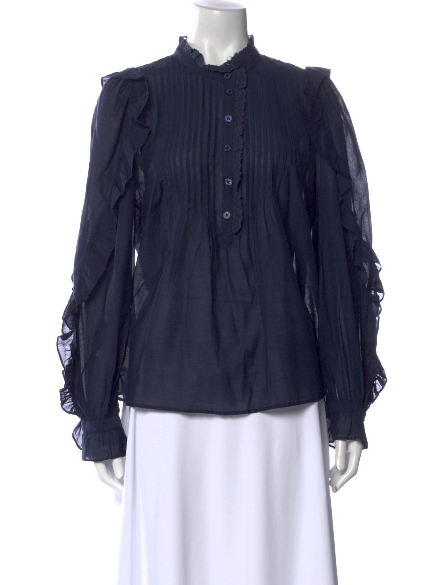 Zadig & Voltaire Mock Neck Long Sleeve Blouse