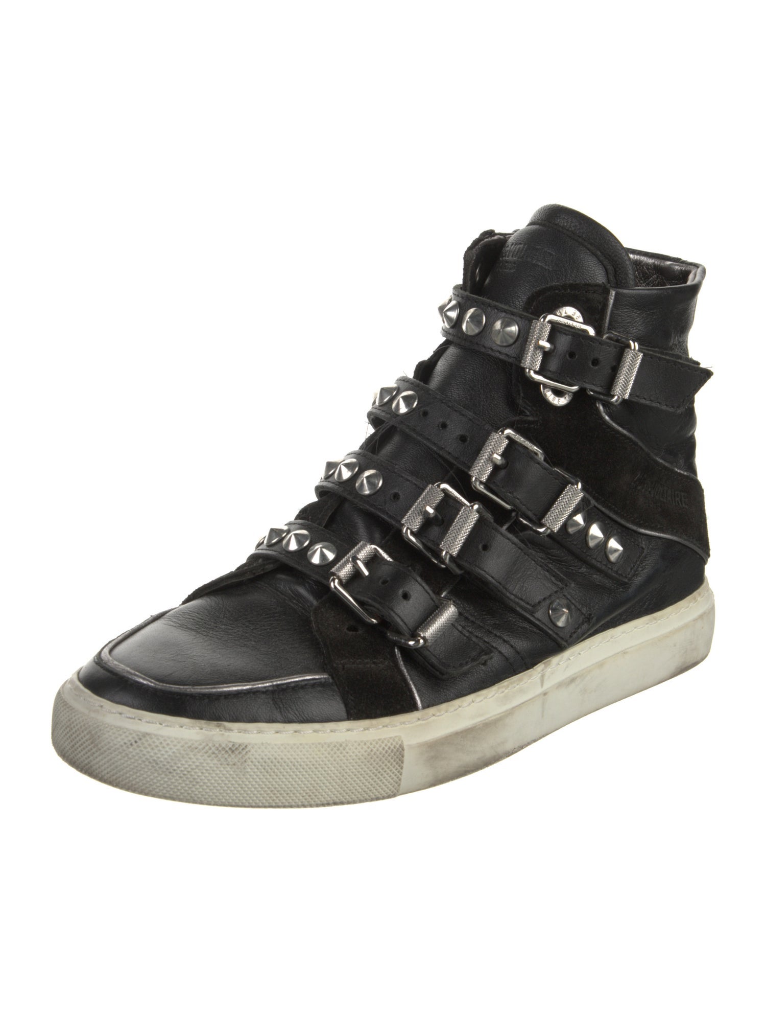 Zadig & Voltaire Leather Colorblock Pattern Sneakers