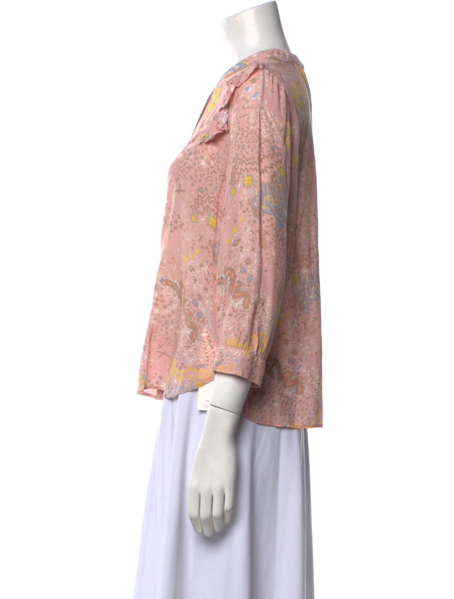 Zadig & Voltaire Floral Print Mock Neck Blouse