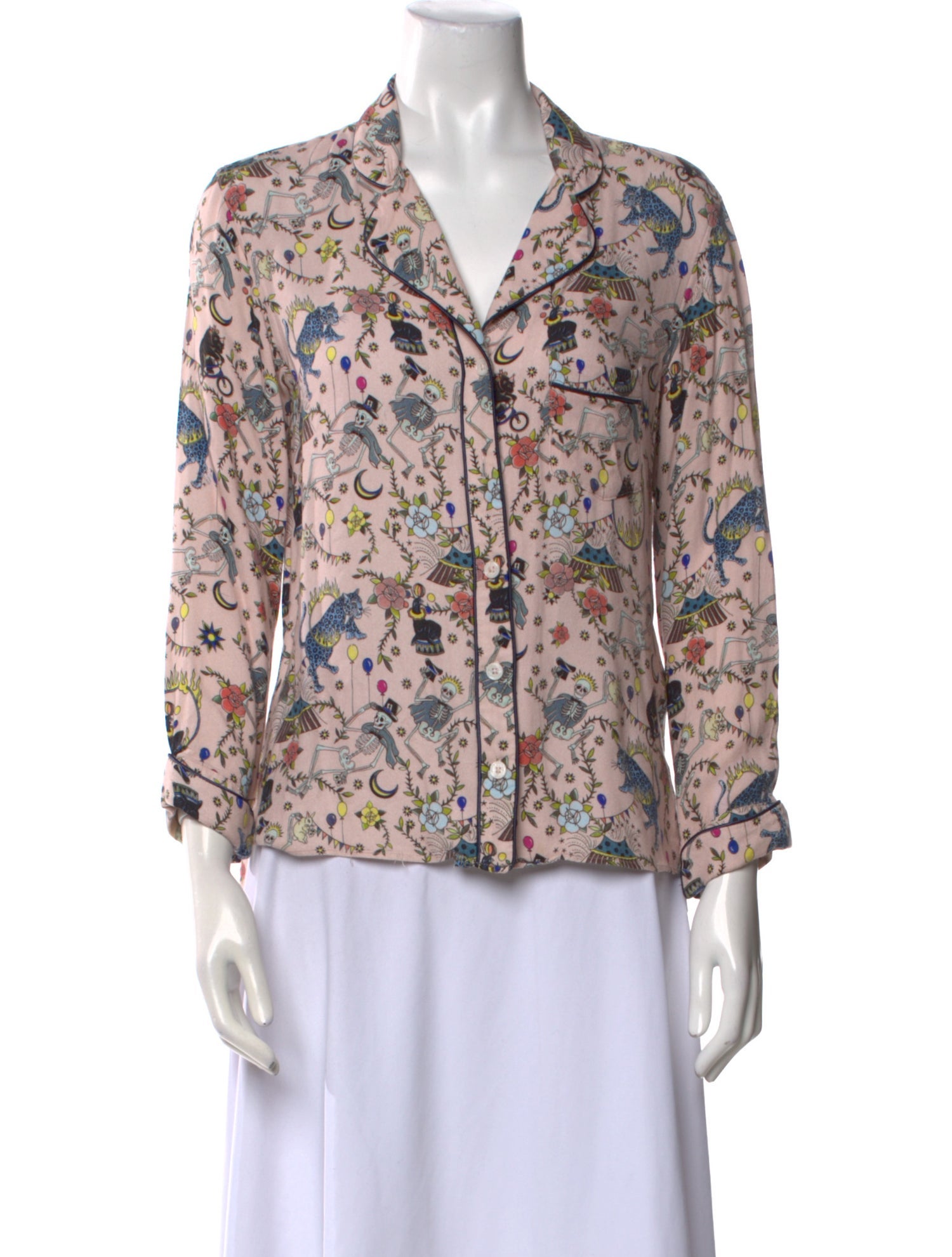 Zadig & Voltaire Floral Print V-Neck Blouse