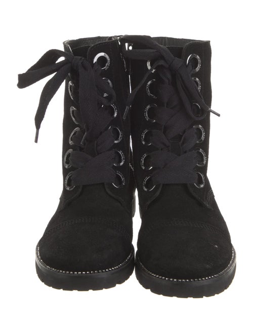 Zadig & Voltaire Suede Crystal Embellishments Combat Boots